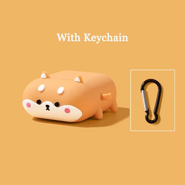 Funda de dibujos animados para Airpods, funda de silicona para auriculares, funda protectora inalámbrica Bluetooth para AirPods Pro 3, carcasa cómoda, perro Corgi, 1, 2 xuanjing unisex