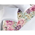 thumbnail image 2 of Retro Bed Runner, Floral Concept Watercolor Style Art Featuring Colorful Flowers Repeating, Decorative Accent Bedding Scarf for Hotels Homes & Guest Rooms, Queen, Eggplant Earth Yellow, by Ambesonne, 2 of 3