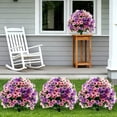 thumbnail image 6 of Uv Resistant Artificial Outdoor Flower Purple Pink Violets Garden Stake Flower Garden Decor Fade Resistant Outdoor Flower for Patio Lawn Yard Pathway 1 Pack, 6 of 9