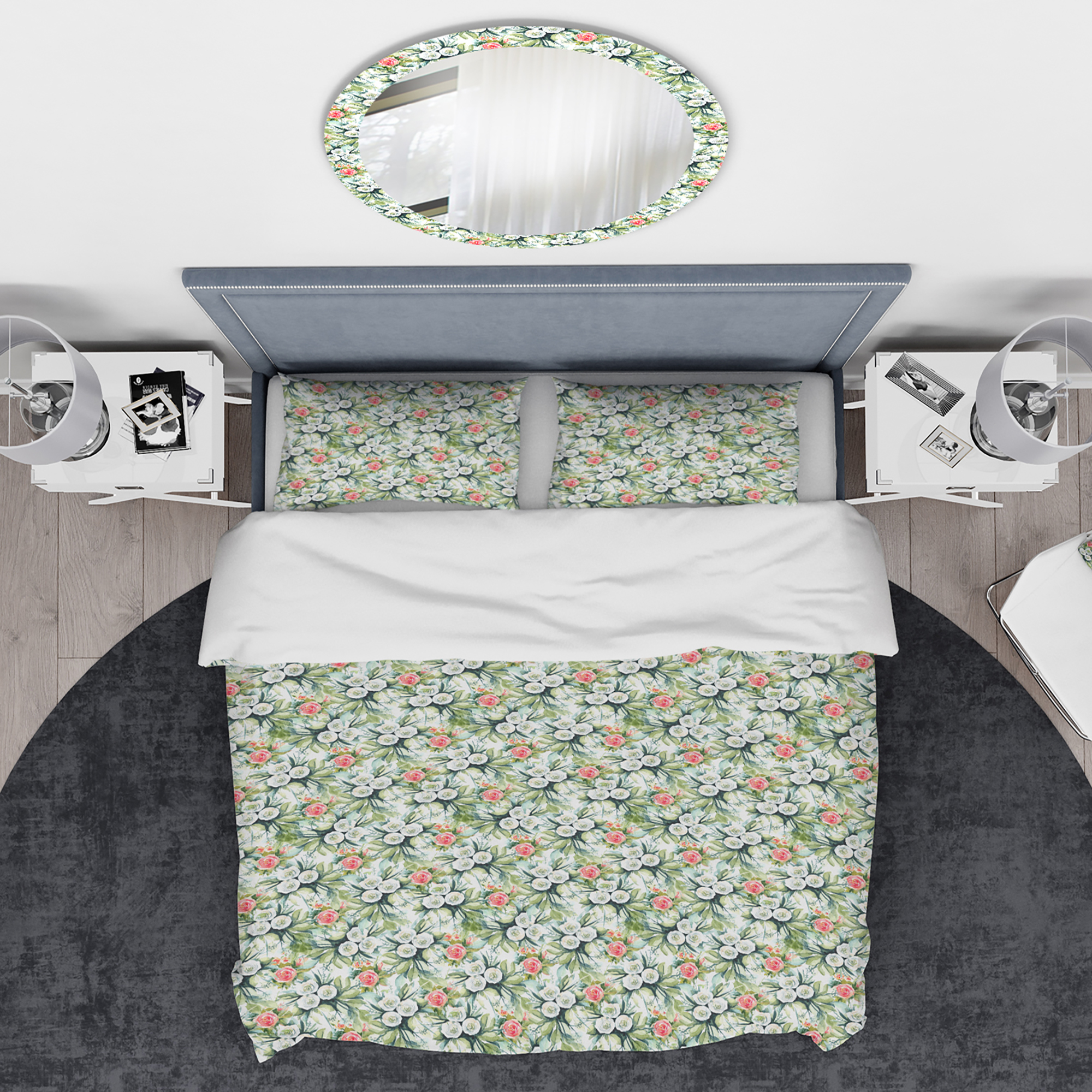 Designart 'Floral Pattern Flower Background' Traditional Duvet Cover Set