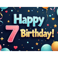 thumbnail image 3 of Colorful 3D Style Birthday 7 Banner Background Party Supplies Backdrop Decorations for Birthday Party Photography Props Celebration Events, 3 of 3