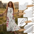 thumbnail image 6 of Xoenoiee Tiger Plum Blossom Cloud Print Women's Boho Maxi Sundress 2026 Linen Summer Dress Round Neck Sleeveless Loose Tank Dress, Casual Flowy Beach Vacation Clothes with Pockets, Size L, 6 of 7