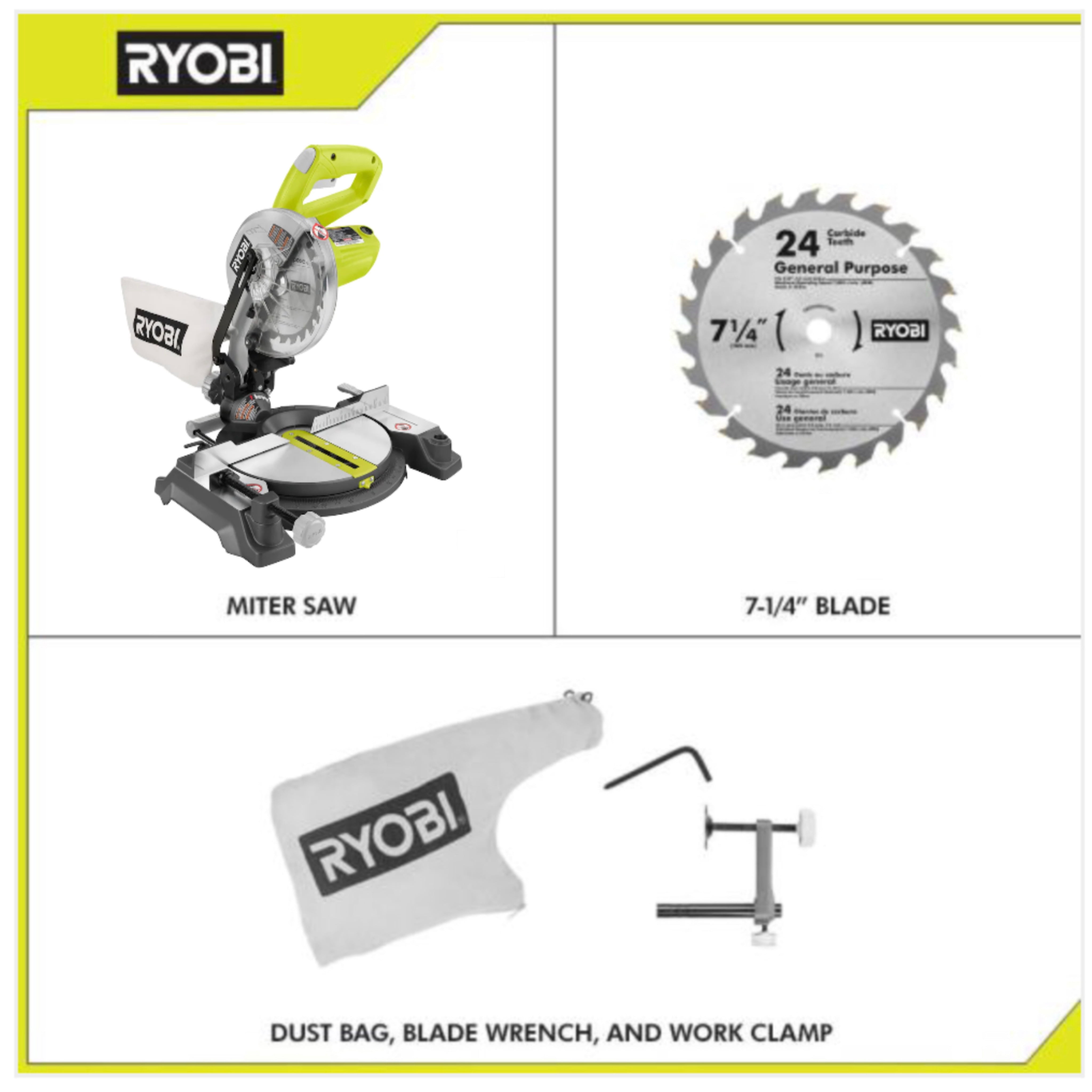 RYOBI 7-1/4 in. Miter Saw with Laser - Walmart.com