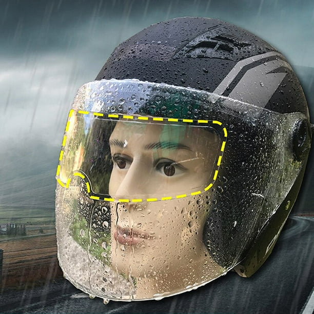 2@# Universal Motorcycle Helmet Optional Clear Rainproof Film Anti Rain Clear Anti-Fog Patch Screen Motorcycle Accessories175mm X 200mm He Qiyong unisex