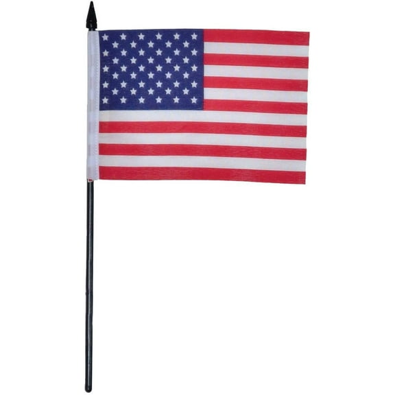 In the Breeze 3669 — U.S.A. Stick Flag, 4" x 6", 12 Pieces, Patriotic Hand-Held Display and Decoration