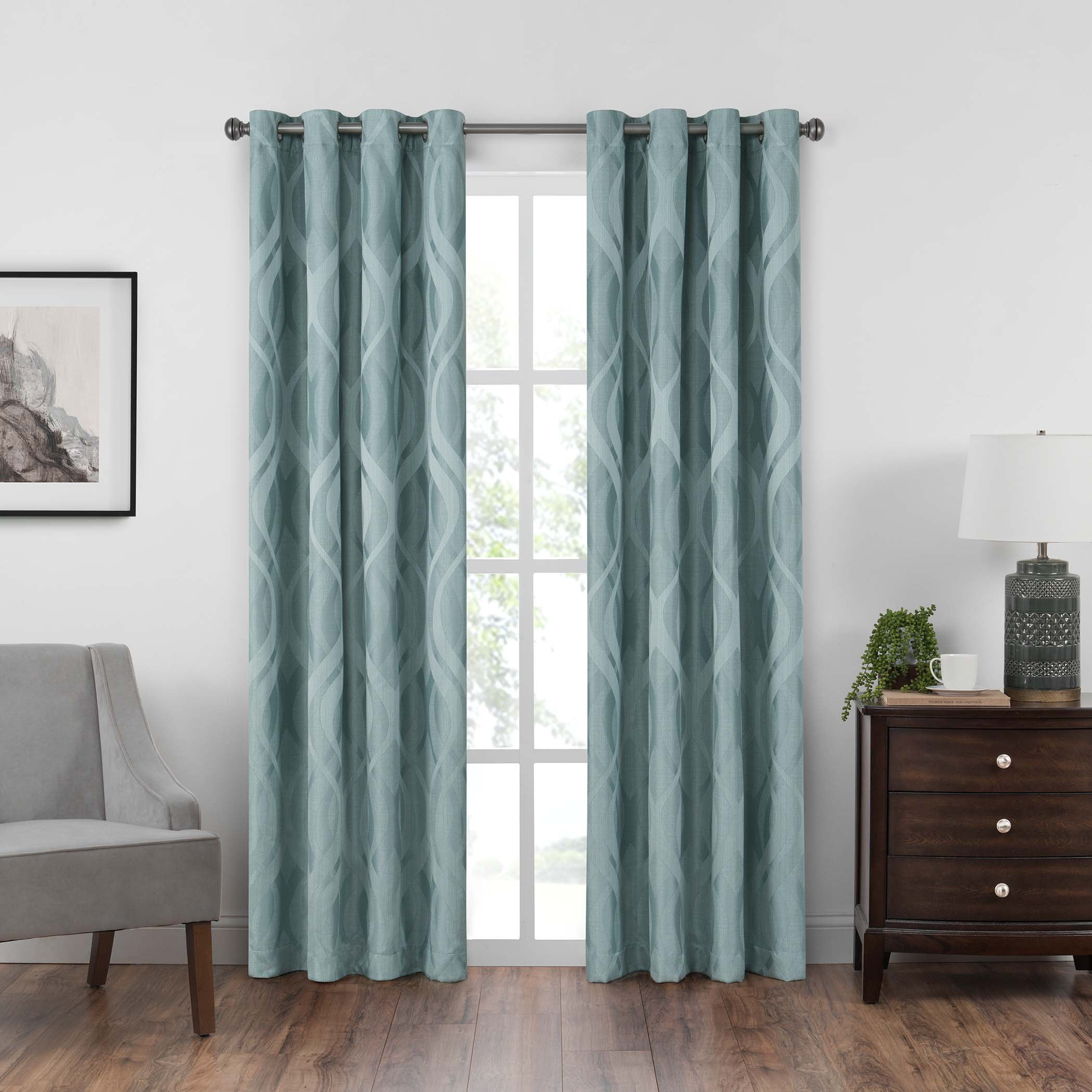 Grey ECLIPSE Blackout Curtains for Bedroom Dixon 52 x 63 Insulated Darkening Single Panel Rod Pocket Window Treatment Living Room