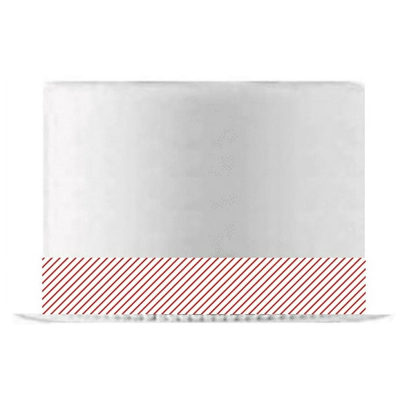 White and Red Diagonal Edible Cake Decoration Ribbon -6 Slim Strips