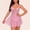 D1-Pink, variant on SHOWMALL Women's Lingerie Lace Babydoll Nightdress, Adjustable Strap Cutout Chemise Sleepwear, Sexy V Neck Sheer Mesh Nightgown, Rose Red M