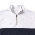 thumbnail image 2 of Xaqiouau Mens Colorblock Quarter-Zip Stand Collar Sweatshirt Long Sleeve Ribbed Cuffs Regular Fit Pullover for Spring & Fall Casual Everyday Tops White XXL, 2 of 8