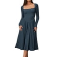 thumbnail image 3 of Vestido CHYRII para mujer, moda primavera 2025, A-Line, azul, XS, 3 of 6