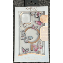 Karma by Body Glove Pink Butterflies with Magsafe Case - iPhone 14/13 (6.1")