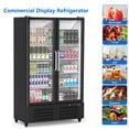 thumbnail image 2 of Aoile Commercial Display Refrigerator 25.5 Cu.Ft, Double Glass Door Upright Merchandiser Beverage Cooler with Wheels & LED Lighting, 2 of 8