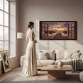 thumbnail image 5 of Lake Boat Window Canvas Wall Art - Nature Scenery Coastal Pictures Landscape Canvas Prints, Horizontal Modern Painting Artwork for Living Room Bedroom, 5 of 7