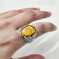 thumbnail image 5 of Bumblebee Jasper Mans Ring, Natural Bumblebee Jasper, Silver Jewelry, 925 Silver Ring, Birthday Gift, Heavy Mens Ring, Arabic Design, Ottoman Style Ring, Christmas, Turkey Mens Signet Ring, 5 of 7