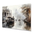 thumbnail image 2 of Designart "Passage Ink Canal Monochrome" Canals Metal Wall Art, 2 of 5