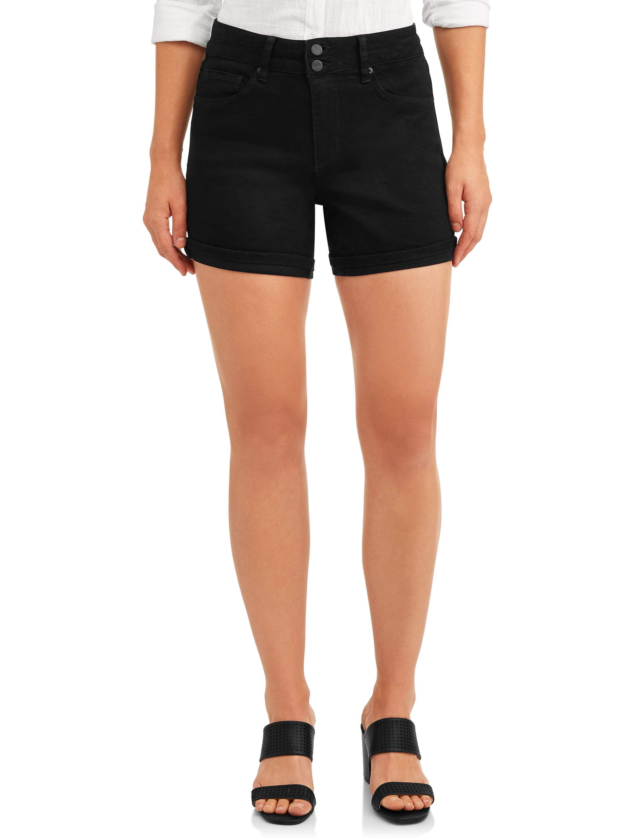 Royalty - Women&rsquo;s No Muffin Mid Rise Denim Shorts - Walmart.com