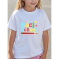 thumbnail image 1 of Back to School Girls Tshirt Simple Fashion Pencil Print Round Neck Short Sleeve Tee Cartoon Casual Top for Daily Wear, 1 of 6