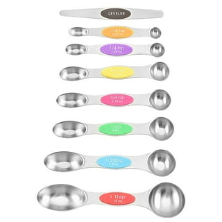 Fridja Magnetic Measuring Spoons Set Double-headed Kitchen Spoon Stackable  Teaspoon For Measuring Dry&Liquid Ingredients Clearance 