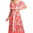 thumbnail image 5 of Jealous Tomato Women's Off Shoulder Chiffon Floral Maxi Dress (M, Orange), 5 of 5
