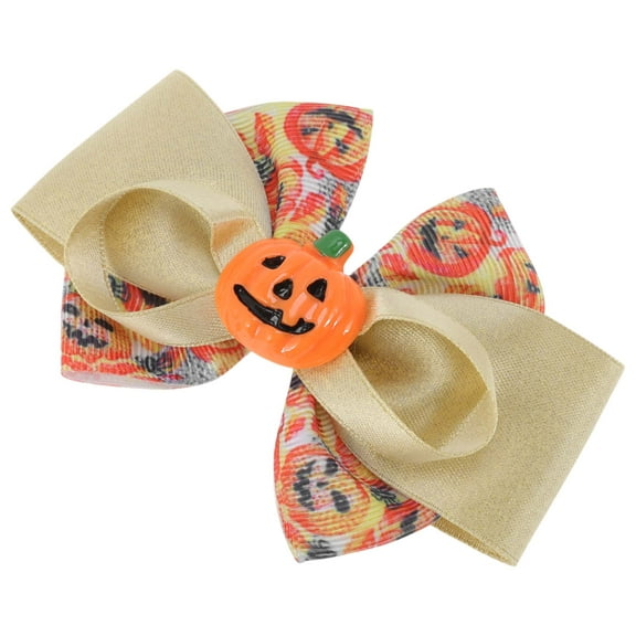 Unique Bargains 1 Pc Duckbill Clip Halloween Pumpkin Hair Clip for Women Beige Orange