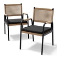 thumbnail image 2 of Gaderth Set of 4 Stackable Rattan Garden Armchairs with Thick Cushions, Outdoor Dining Chairs with Weatherproof PE Wicker and White Powder Coated Metal Frame for Patio Balcony Lawn, 2 of 8