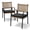 Black powder + brown rattan, variant on Patio Stackable Outdoor Dining Chairs Set – Breathable Textilene & Polyrattan Wicker, Heavy Duty White Metal Frame, Cushions Included – Weatherproof Garden, Deck, Balcony Seating