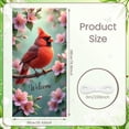 thumbnail image 2 of Red Cardinal Welcome Banner Pink Blossom Floral Backdrop Spring Themed Natural Bird Display for Home Decoration Garden Party Spring Event, 2 of 9