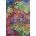 thumbnail image 2 of SAFAVIEH Painted Brush Lilly Novelty Area Rug, Blue/Coral, 5'1" x 7'6", 2 of 10