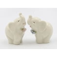 thumbnail image 2 of Ceramic Elephant Salt and Pepper Shakers Blue Pink Flowers 3 inch Gift, 2 of 3