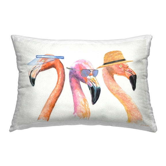 Stupell Industries Summer Flamingo Tourists Decorative Printed Throw Pillow Design by Jennifer Redstreake