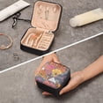 thumbnail image 7 of GZHJMY PU Leather Jewelry Box, Travel Portable Jewelry Case for Ring, Pendant, Earring, Bracelet Organizer Storage Holder Boxes, Mandala Patchwork Pattern for Necklace Bracelet Earrings Rings, 7 of 7