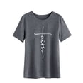 thumbnail image 3 of T-Shirt Col Rond Imprimé Croix Foi pour Femmes, 3 of 4