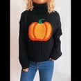 thumbnail image 4 of Suéter de Cuello Alto con Flores Torcidas para Mujer, de Larga, Informal, Cálido, para Otoño e Invierno Negro M, 4 of 9
