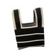 thumbnail image 4 of Bolsa de contraste de rayas Bolsa de punto 20 cm x 35 cm Versátil Portátil con estilo Poliéster Monedero de tejer Bolso para viaje Señora Fiesta de Negro Fernando Bolsos de mujer, 4 of 8