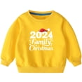 thumbnail image 2 of Tenue de Noël pour Garçons et Filles, Chandail en Coton à Col Rond avec Lettres Imprimées, Chandail à Manches Longues, Hauts de Fête de Noël 2024 (2-3 Ans, Jaune), 2 of 4