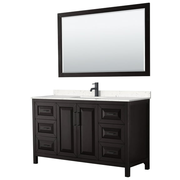 Wyndham Collection WCV252560SEBC2UNSM58 Daria 60" Free Standing Single Basin Vanity Set -