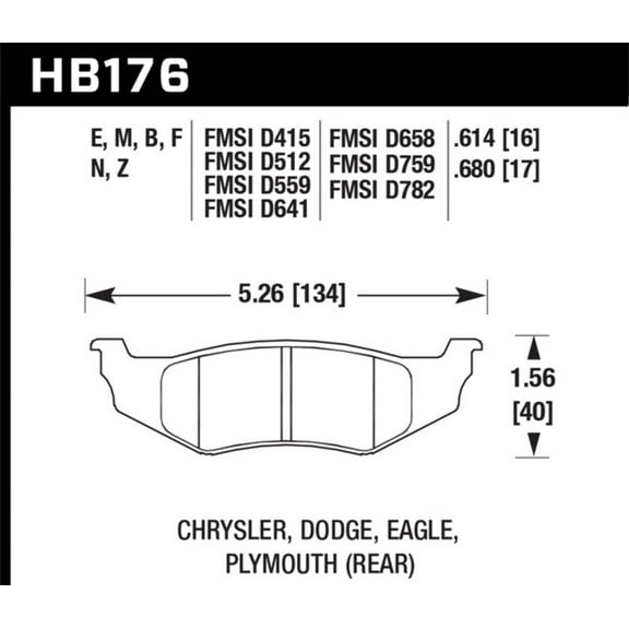 Hawk SRT4 HP  Street Rear Brake Pads