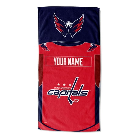 Washington Capitals NHL Jersey Personalized Beach Towel 30 x 60