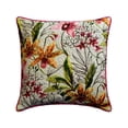thumbnail image 1 of Funda de almohada multicolor y rosa, 40 x 40 cm (16 x 16 pulgadas), acolchada, de algodón, con estampado floral para sofá, con motivos naturales y florales contemporáneos - Lirio tigre, 1 of 3