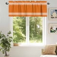 thumbnail image 6 of Farmhouse Orange Valances for Windows, 54 x 18in, White Stripe Rod Pocket Kitchen Valance Curtain Light Filtering Window Treatments for Living Room Bedroom, 1 Panel, 6 of 7