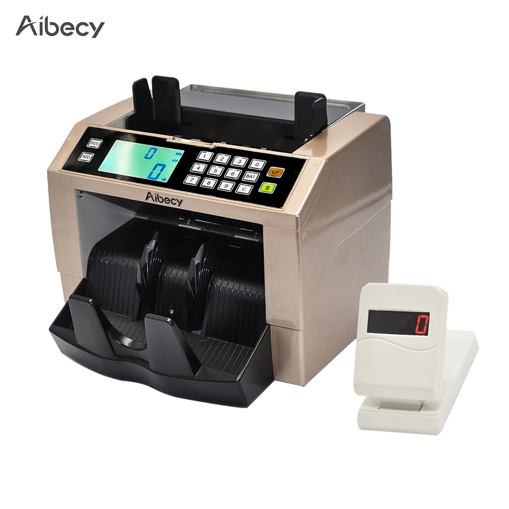 Money Counter Machine 300PCS Capacity Hopper W/ External Display Counterfeit 