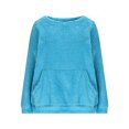thumbnail image 6 of SBYOJLPB Women's Fleece Top Crew Neck Solid Color Long-sleeved Sweatshirt Pullover Tops with Pockets, 6 of 9