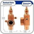 thumbnail image 2 of Appli Parts APRV-VA04 Rotolock Valve V04 1-1/4 in x 3/4 in ODF solder connection Universal replacement valve will work for refrigeration and air conditioning systems, 2 of 7