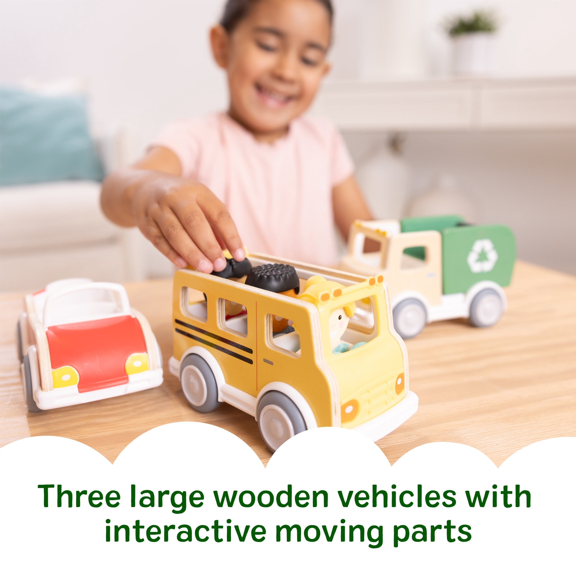 Melissa & Doug Cheery Lane Vehicles Set with 3 Figures, Ages 2+