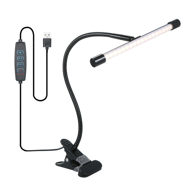 Dc5V 7W 36 Led Clip Lámpara de Escritorio Enchufe Usb Fuente de Alimentación Negro Tomshoo Lámpara de escritorio