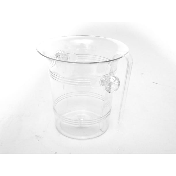 2 Plastic Ice buckets with tongs 6.5 inch tall clear non durable