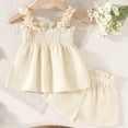 thumbnail image 6 of Baby Girl Clothes Daisy Print Sleeveless Strap Tops and Shorts Set Boho Summer Beach Outfit Y2K, 6 of 6