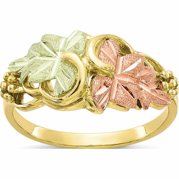 10K Yellow Gold Tri-Color Black Hills Flower Ring (Size 7) Made In United States 10bh664