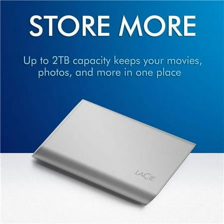 LaCie - Portable SSD 500GB External USB-C, US 3.2 Gen 2 Portable Solid State Drive with Rescue Data Recovery Services