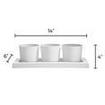 thumbnail image 2 of Trio Flight Casper White Planter Set W/ 3 Planters & Rectangle Saucer Tray, 2 of 9